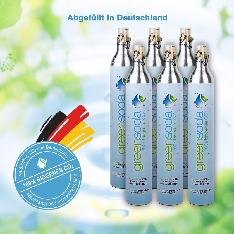 greensoda Standard Universal Bio Soda-Zylinder 425g Kohlensäure für Wassersprudler