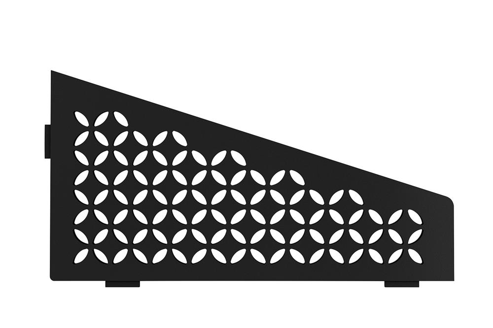 Schlüter SHELF-E-S3 asymmetrische viereckige Ablage Alu graphitschwarz matt beschichtet Design FLORAL