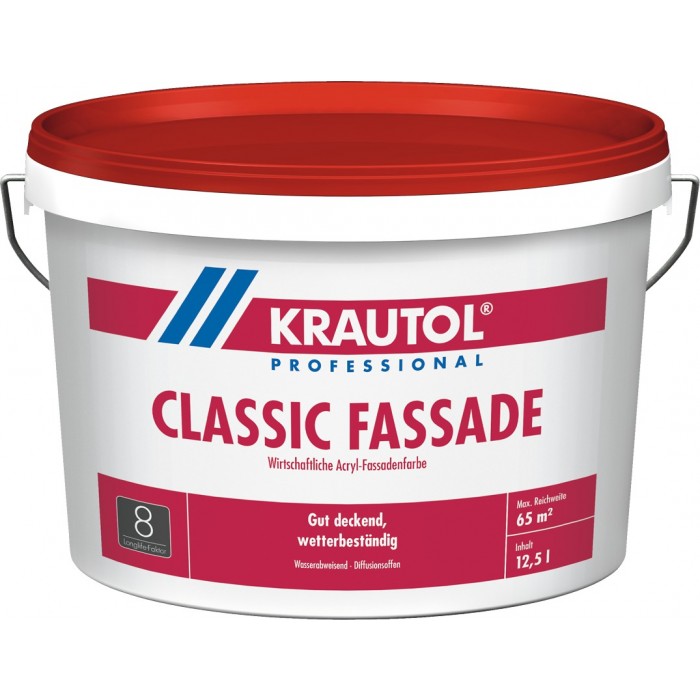 KRAUTOL CLASSIC FASSADE - Acryl-Fassadenfarbe weiß 12,5 Liter
