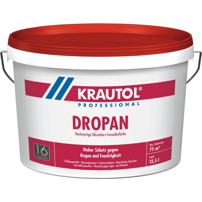 KRAUTOL DROPAN - Hochwertige Siliconharz-Fassadenfarbe weiß